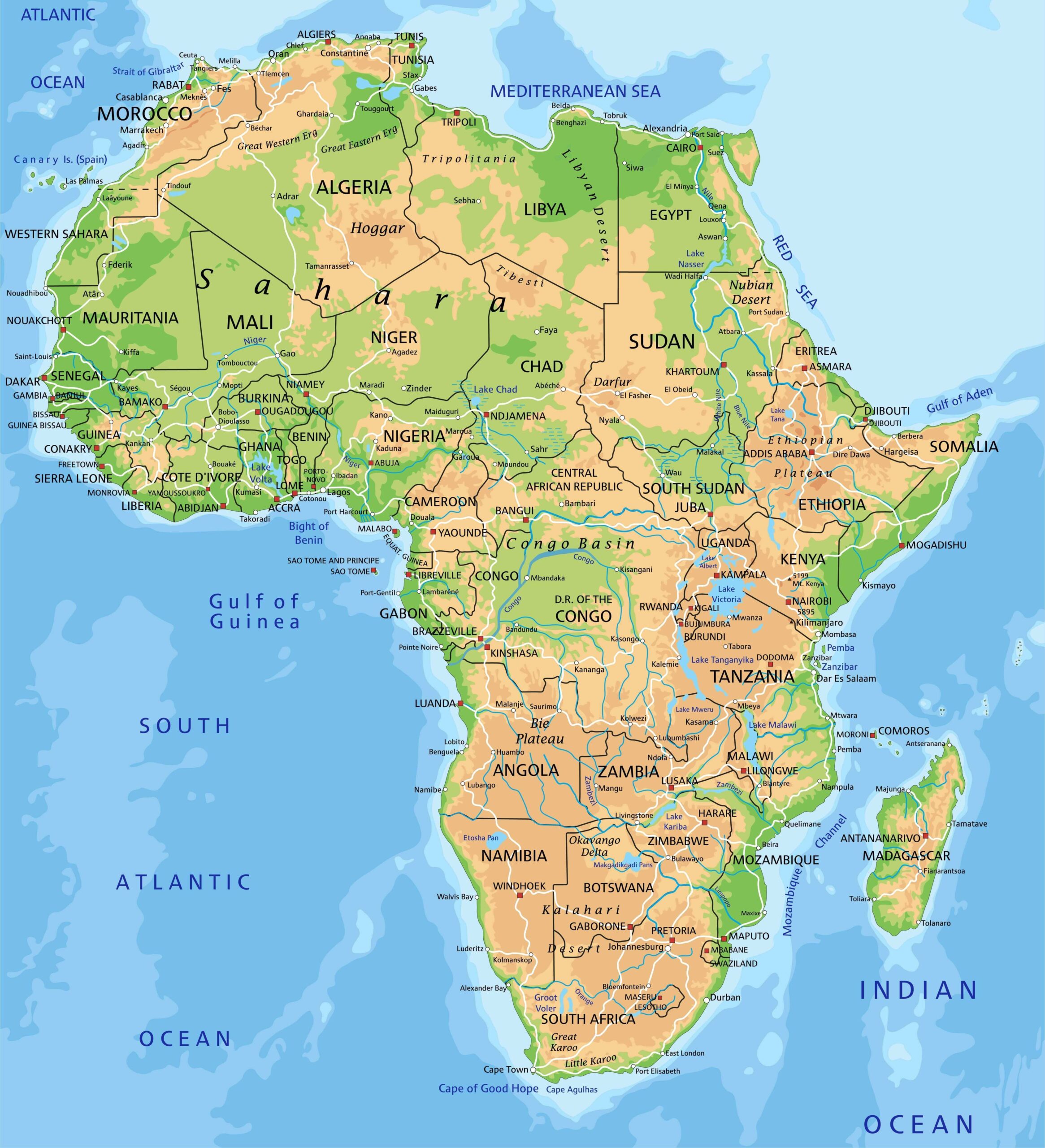 Africa Map IV Guide Of The World Africa Map IV Guide Of The World