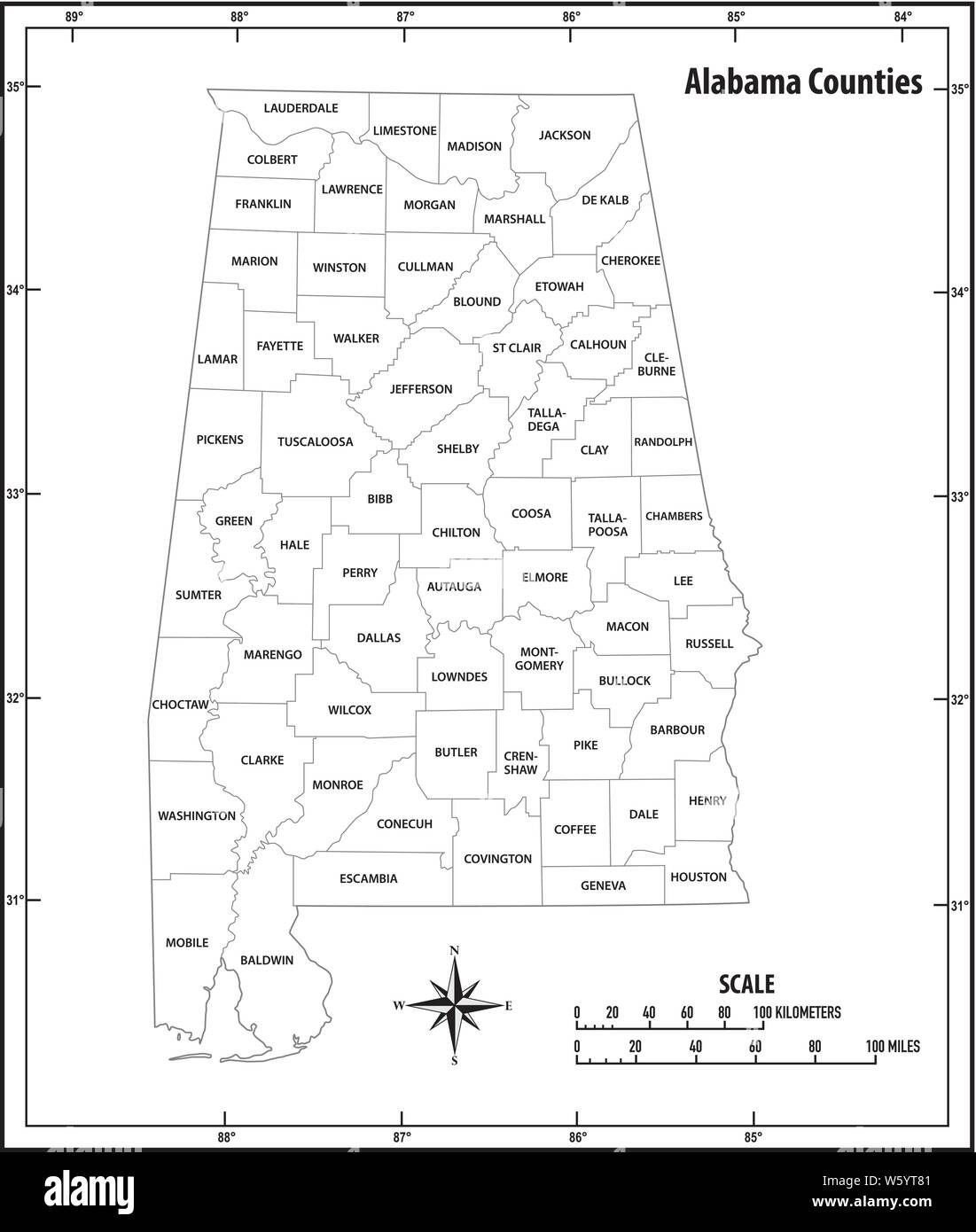 Printable Map Of Alabama Black And White Printable Map Of Alabama Black And White