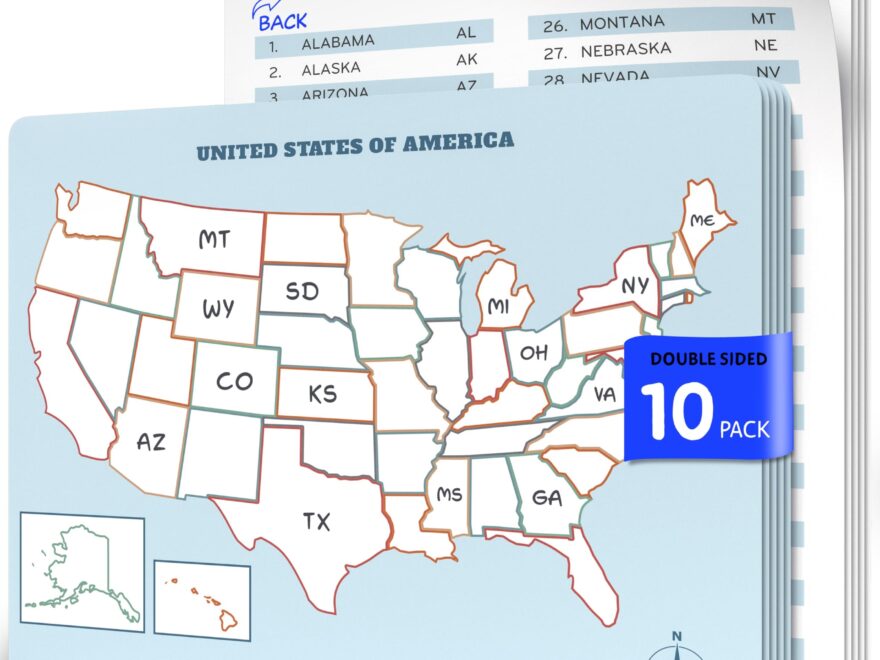 Amazon SCRIBBLEDO US Map Practice Sheets 11 x14 Map Of The United States Dry Erase Sheets Homeschool Supplies United States Map Teacher Students Classroom Pack Of 10 Sheets Office Products