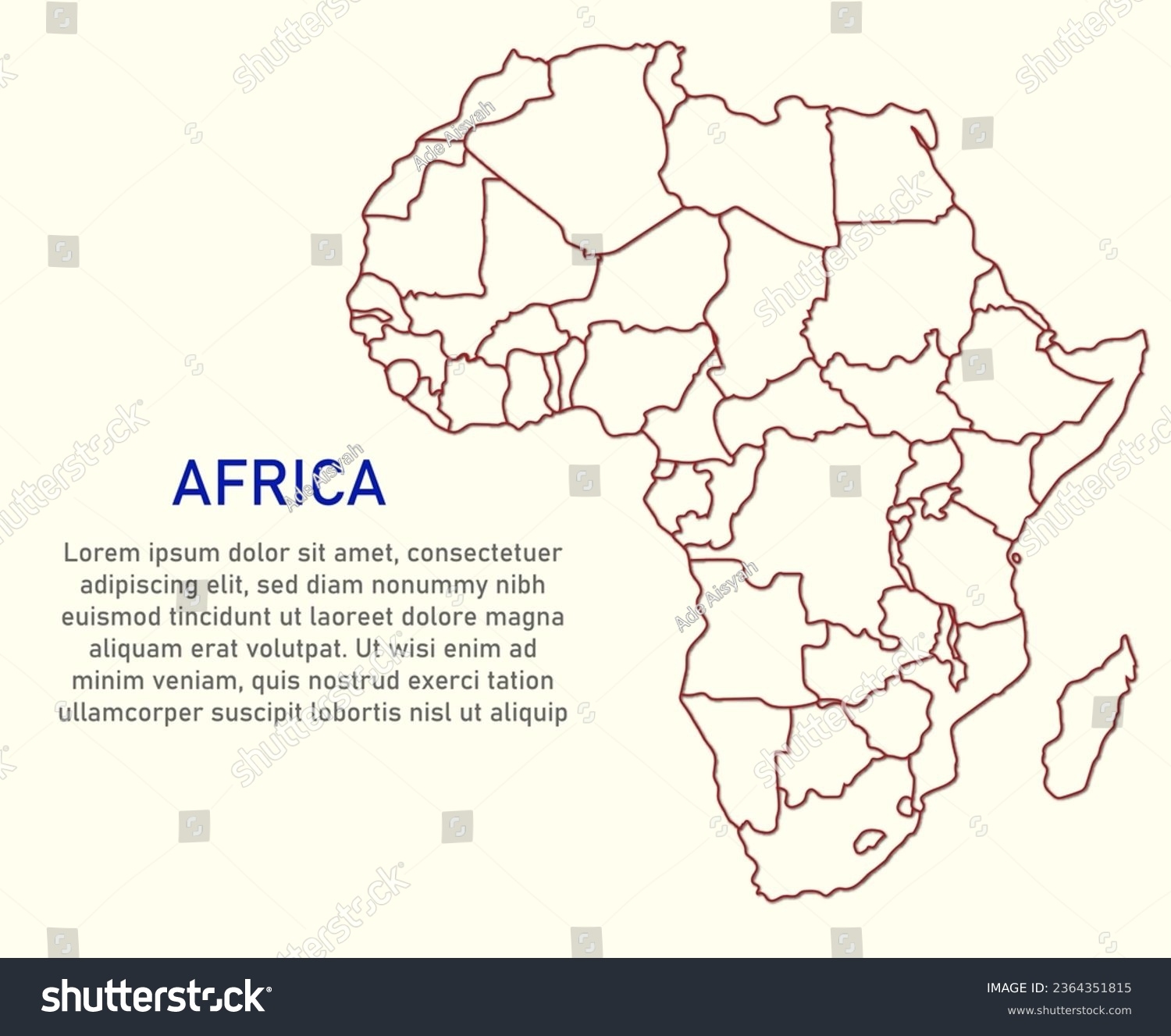 Blank Map Africa Printable Outline Map Stock Illustration 2364351815 Shutterstock Blank Map Africa Printable Outline Map Stock Illustration 2364351815 Shutterstock