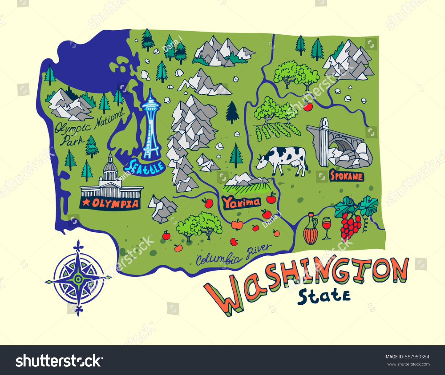 Cartoon Map Washington State Travel Attractions Stock Vector Royalty Free 557959354 Shutterstock Cartoon Map Washington State Travel Attractions Stock Vector Royalty Free 557959354 Shutterstock
