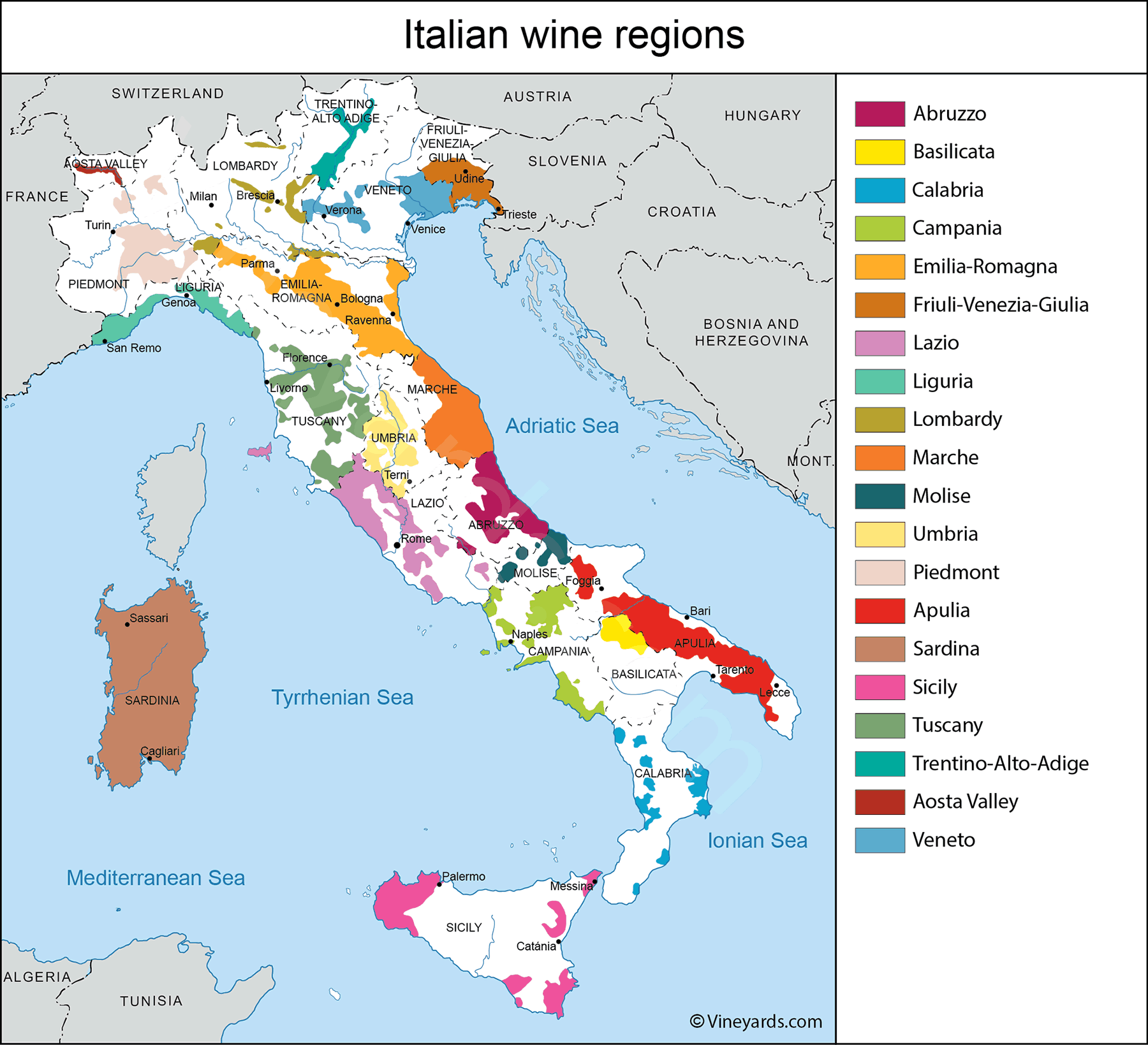 Italy Map Of Vineyards Wine Regions Italy Map Of Vineyards Wine Regions