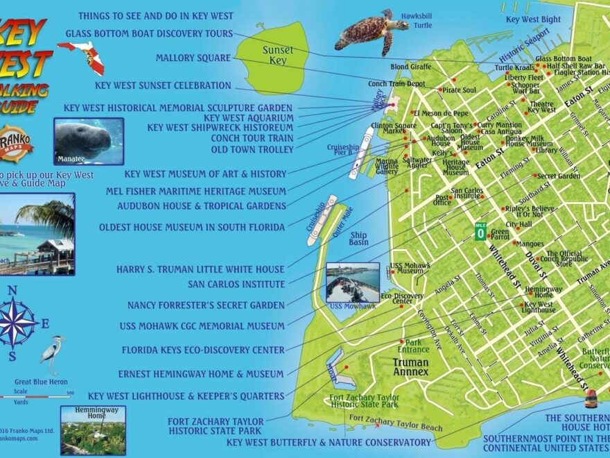 Key West Florida Walking Guide Card Franko Maps Ltd 9781601905185 Amazon Books