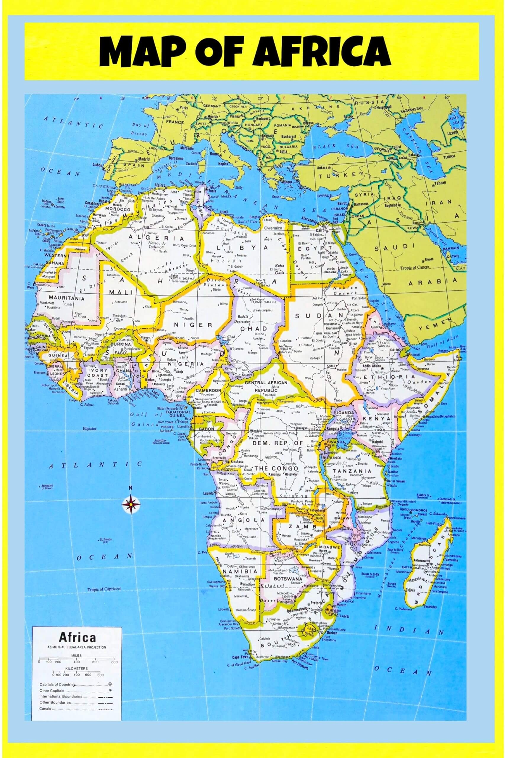 Printable Map Of Africa For Students Printable Map Of Africa For Students