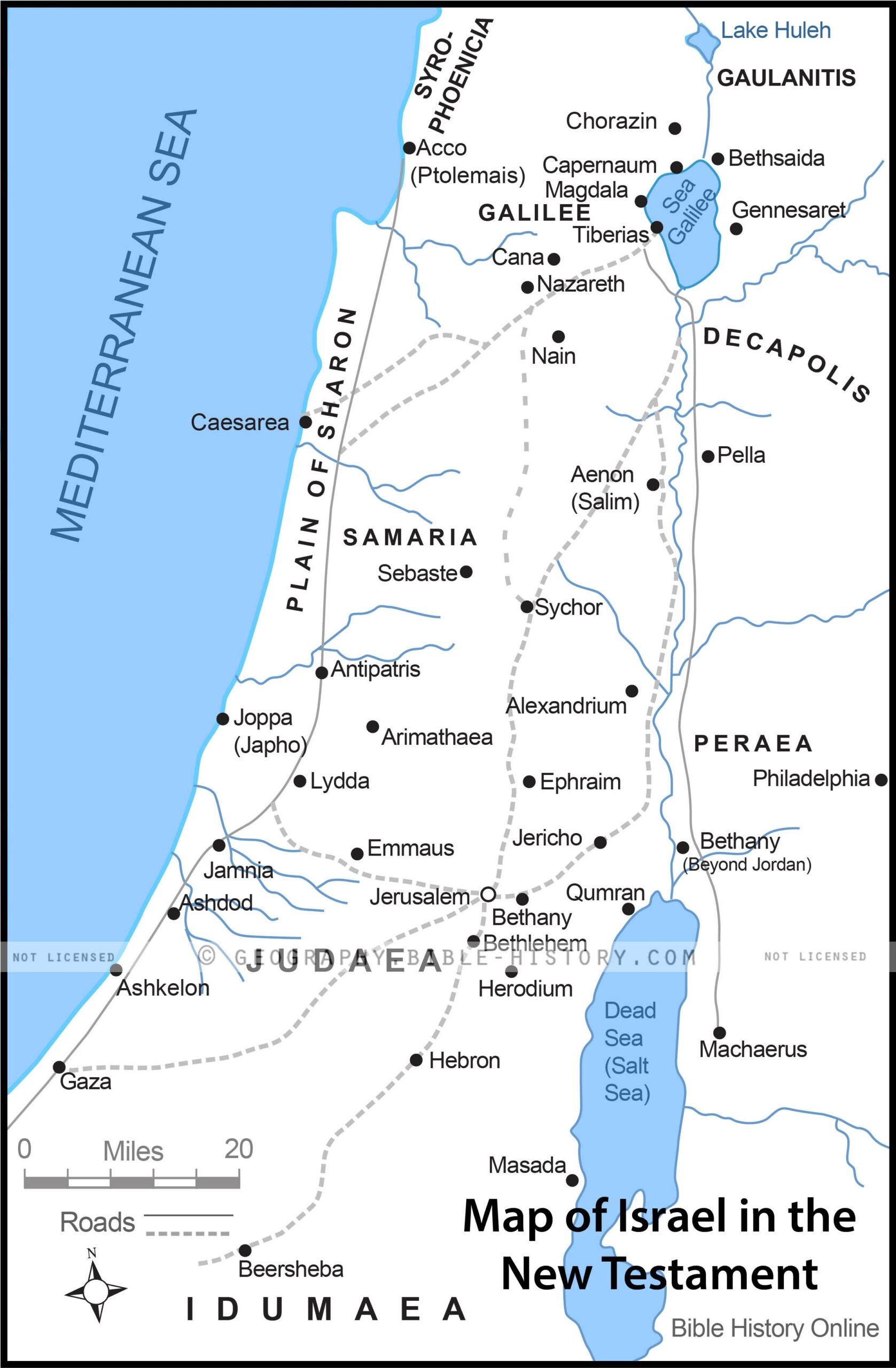 Map Of Israel In The Time Of Jesus Bible History Map Of Israel In The Time Of Jesus Bible History