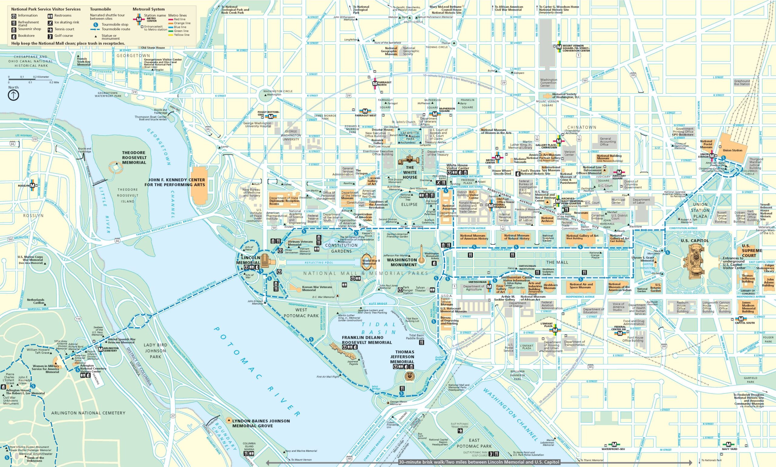 Washington Dc National Mall Map Printable Washington Dc National Mall Map Printable