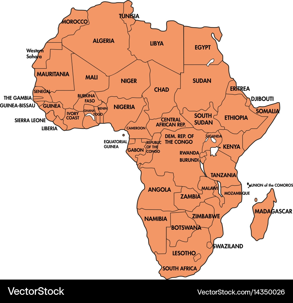 Political Map Of Africa Royalty Free Vector Image Political Map Of Africa Royalty Free Vector Image