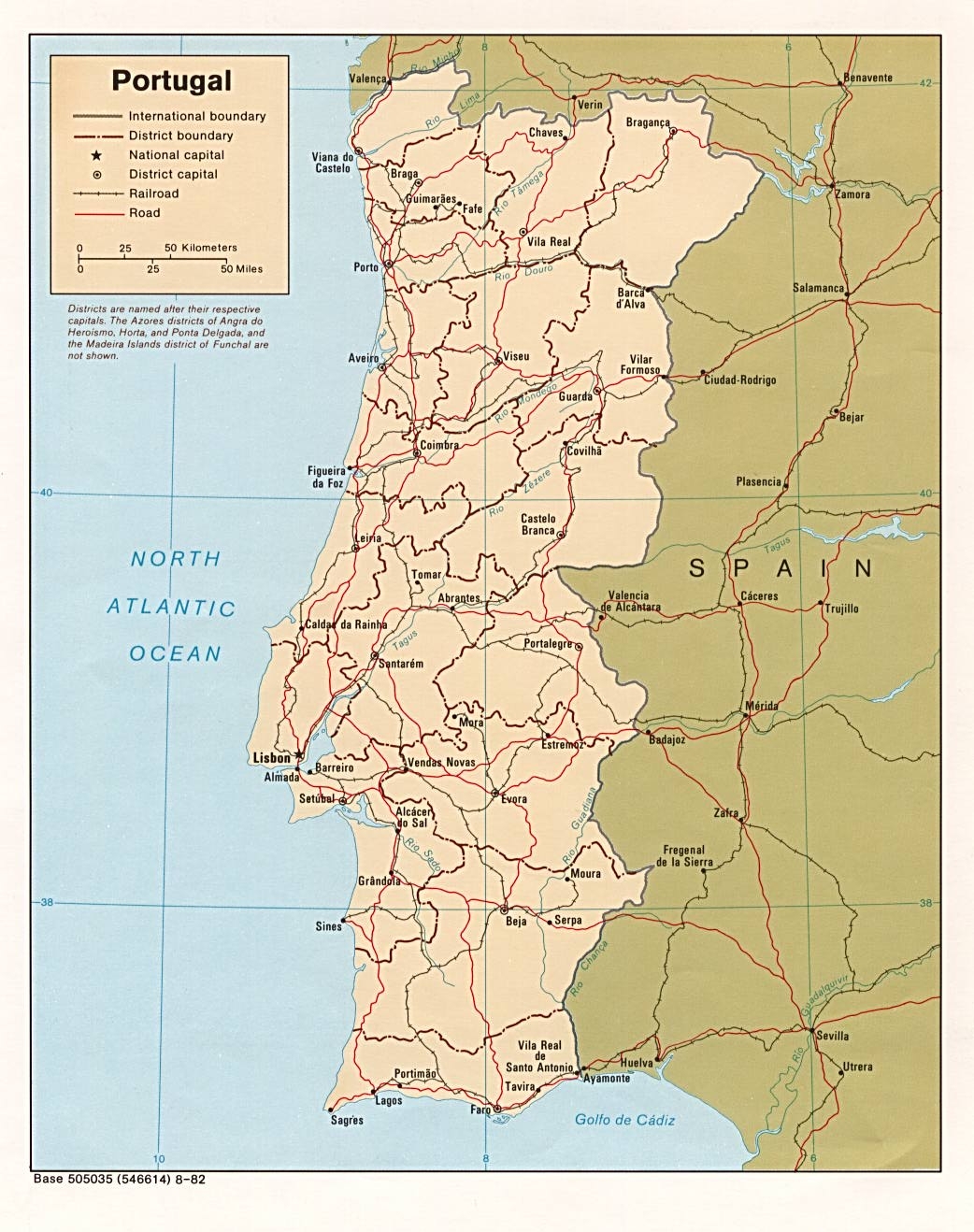 Printable Map Of Portugal Showing Cities Printable Map Of Portugal Showing Cities