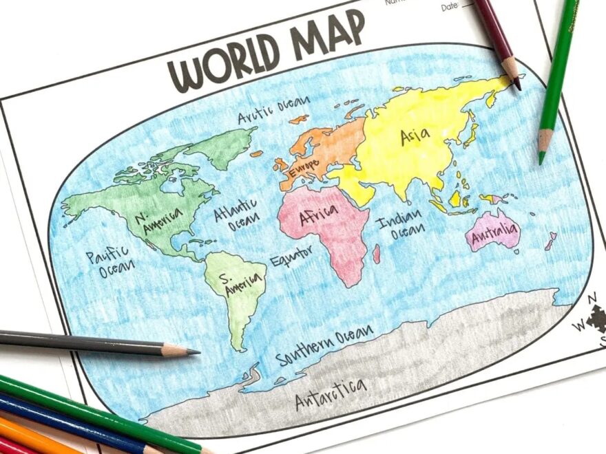 Printable World Map Worksheet And Quiz Literacy In Focus