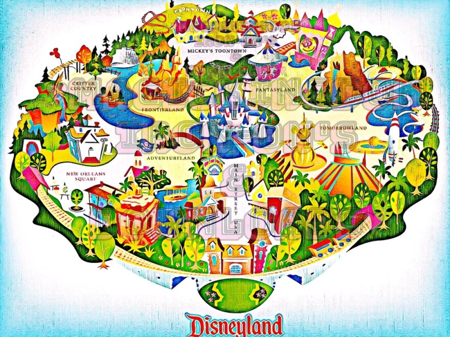 RARE Disneyland Map Image DIY Print T Shirt Poster Sticker Decal Clip Art Card Vacation Mug Disney Birthday Party Printable Pillow Napkins Etsy