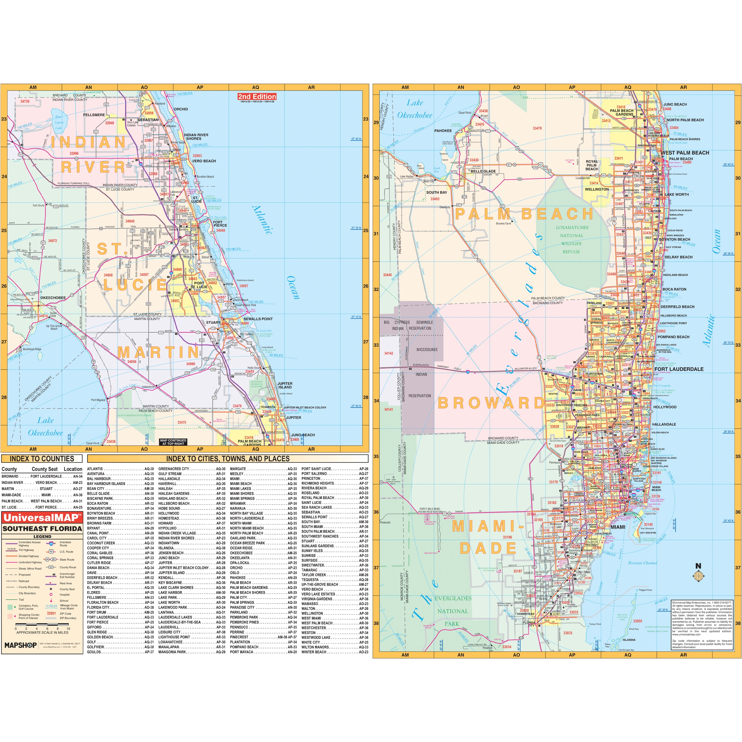 Southeast Florida Regional Wall Map By Kappa The Map Shop Southeast Florida Regional Wall Map By Kappa The Map Shop