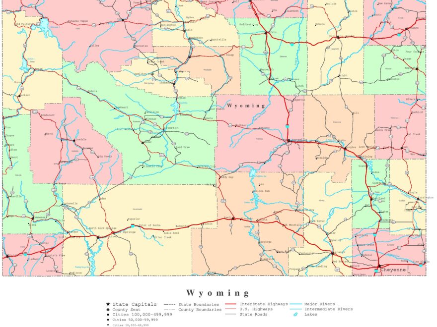 Wyoming Printable Map