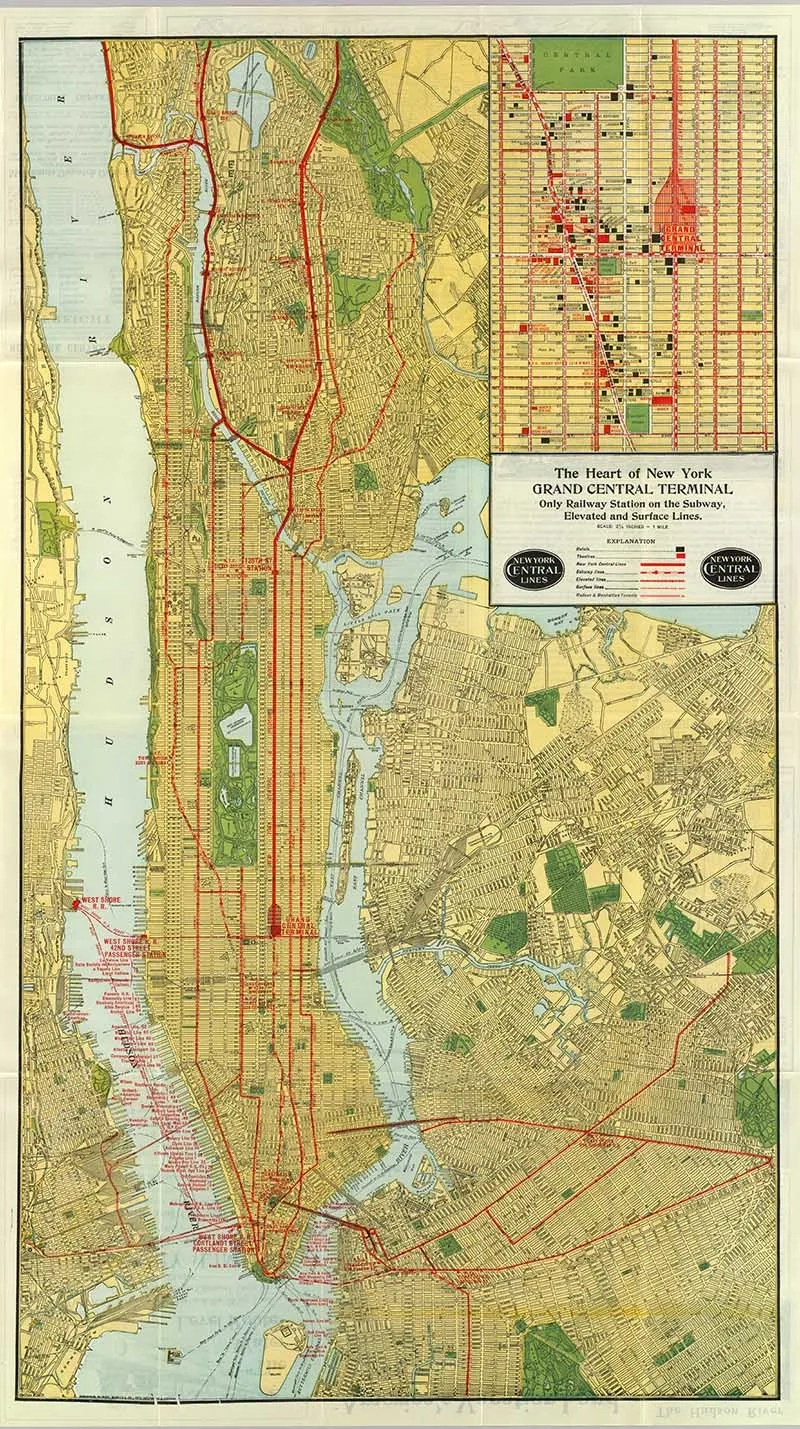 13 Free Vintage New York Maps To Download And Print Picture Box Blue