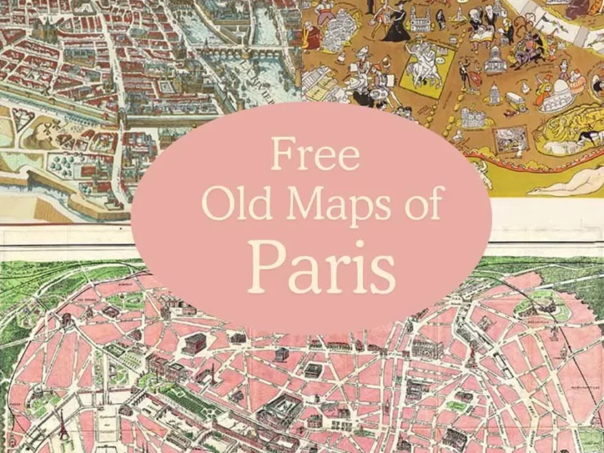 16 Free Old Paris Maps Uncover The Beauty Of Paris Picture Box Blue