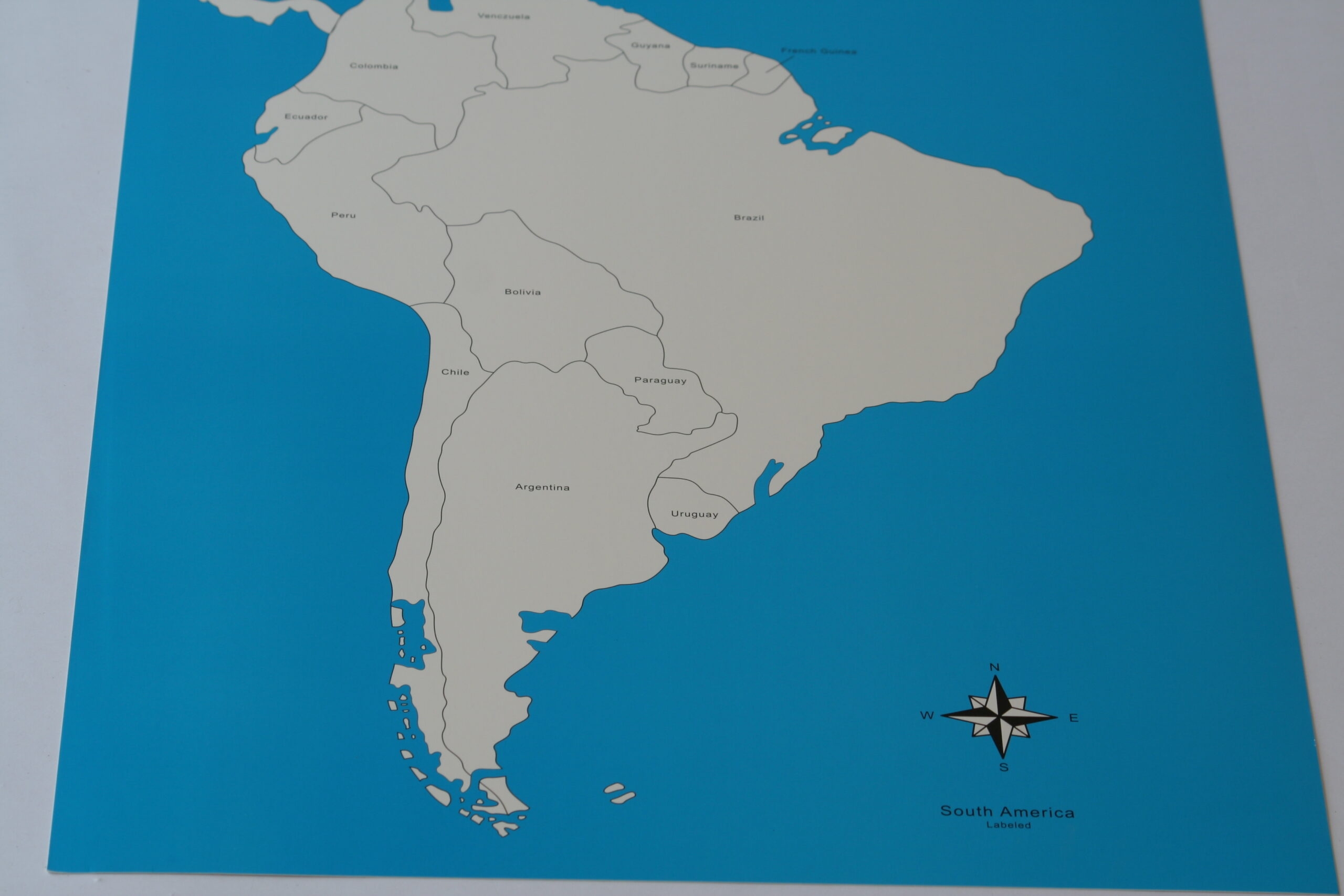 2 Control Maps Of South America labelled unlabelled Montessori Pre School Supplies