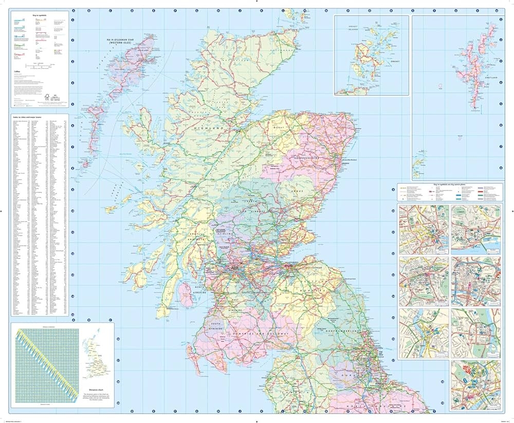 Road Map Of Scotland Printable