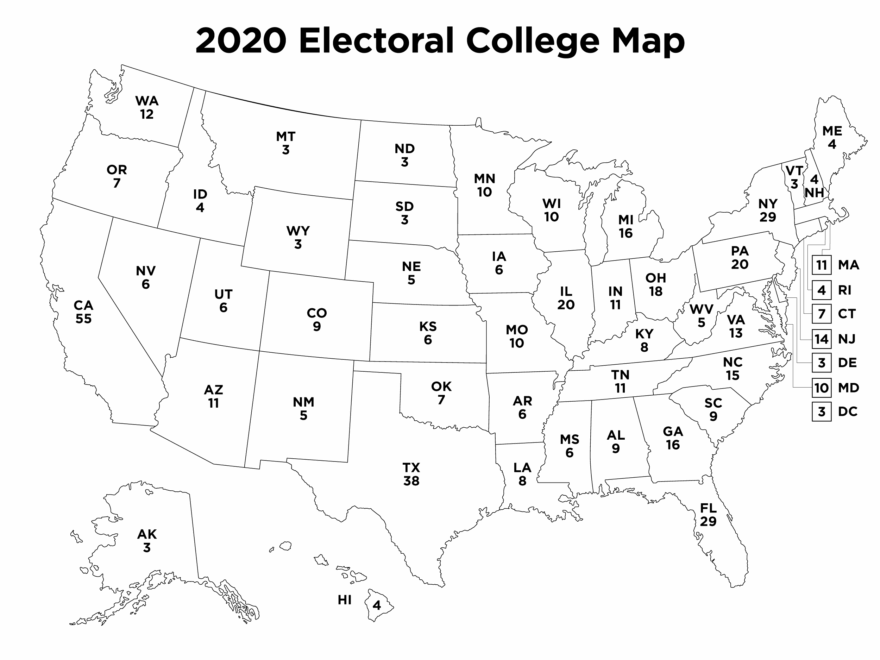 2020 Electoral Map Coloring Page Topher McCulloch