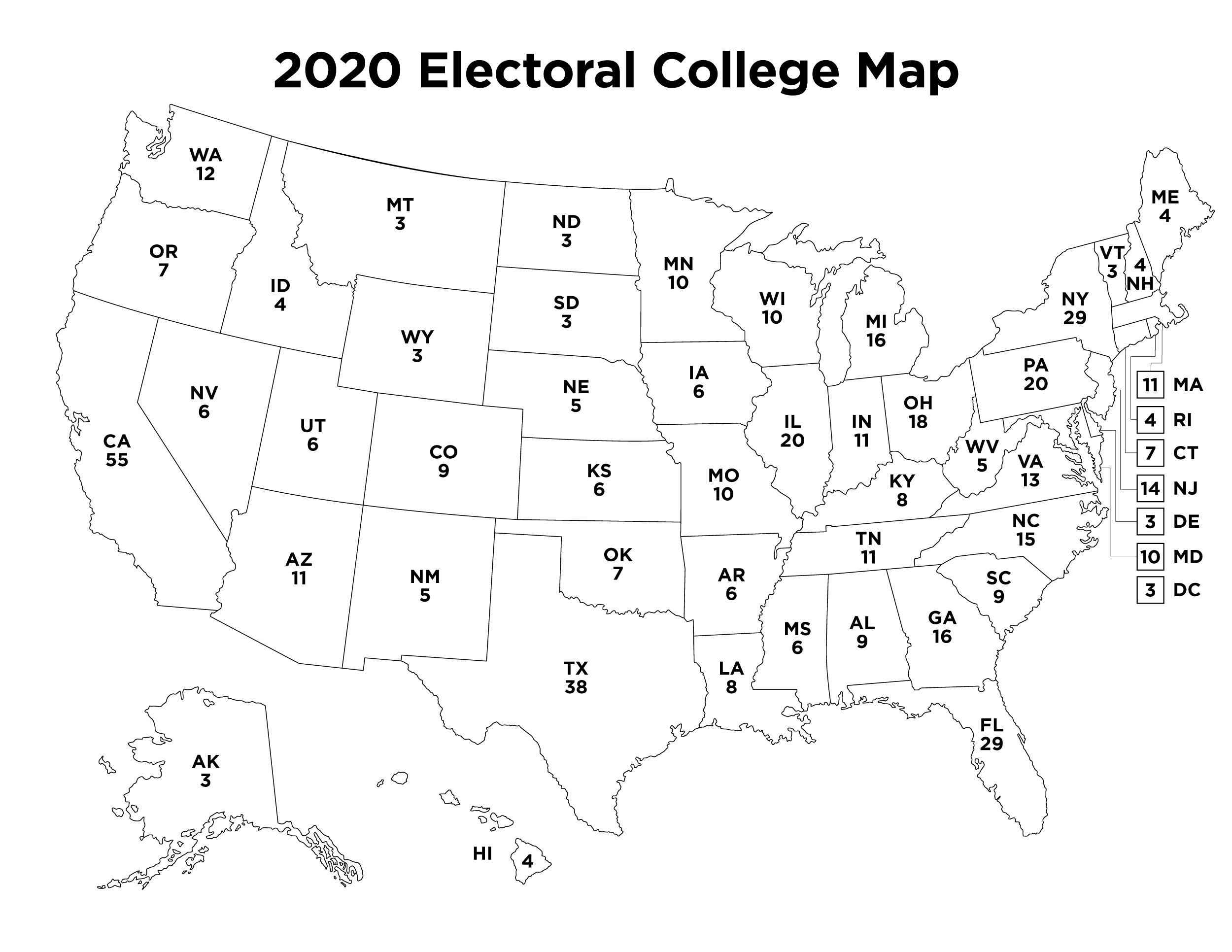 2020 Electoral Map Coloring Page Topher McCulloch 2020 Electoral Map Coloring Page Topher McCulloch