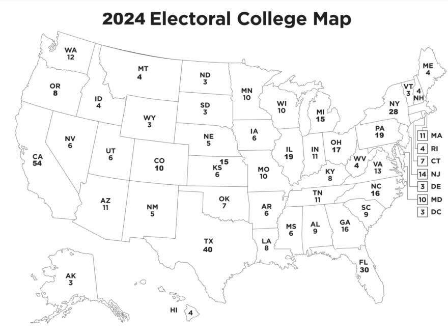 2024 Free Printable Electoral College Map Classy Mommy