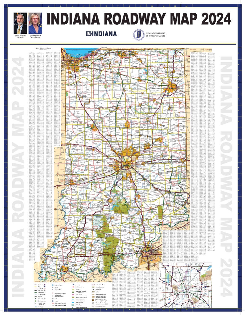 2024 State Highway System Of Indiana Indiana State Library Map Collection Collections Hosted By The Indiana State Library