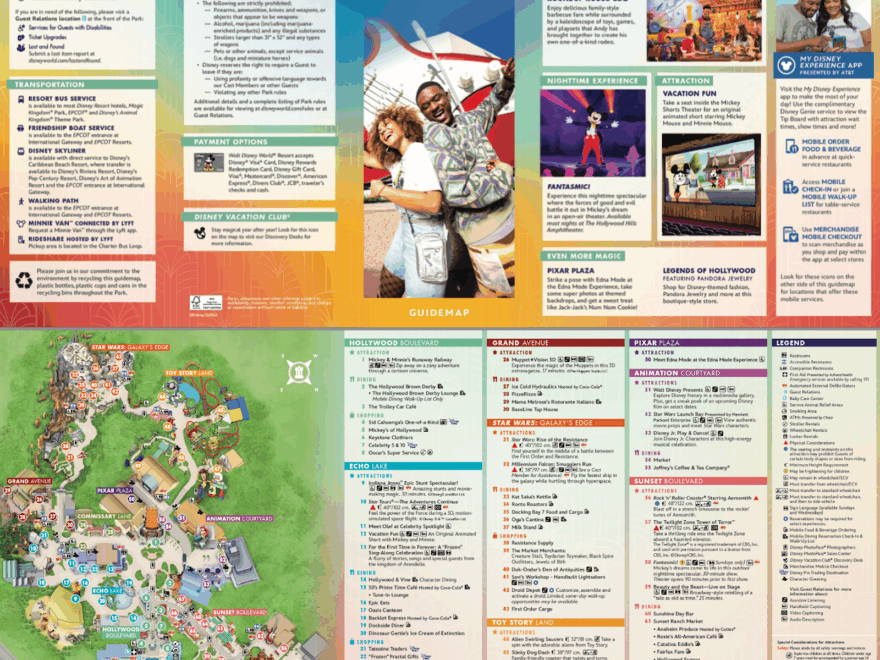 2025 Disney s Hollywood Studios Map Printable PDF