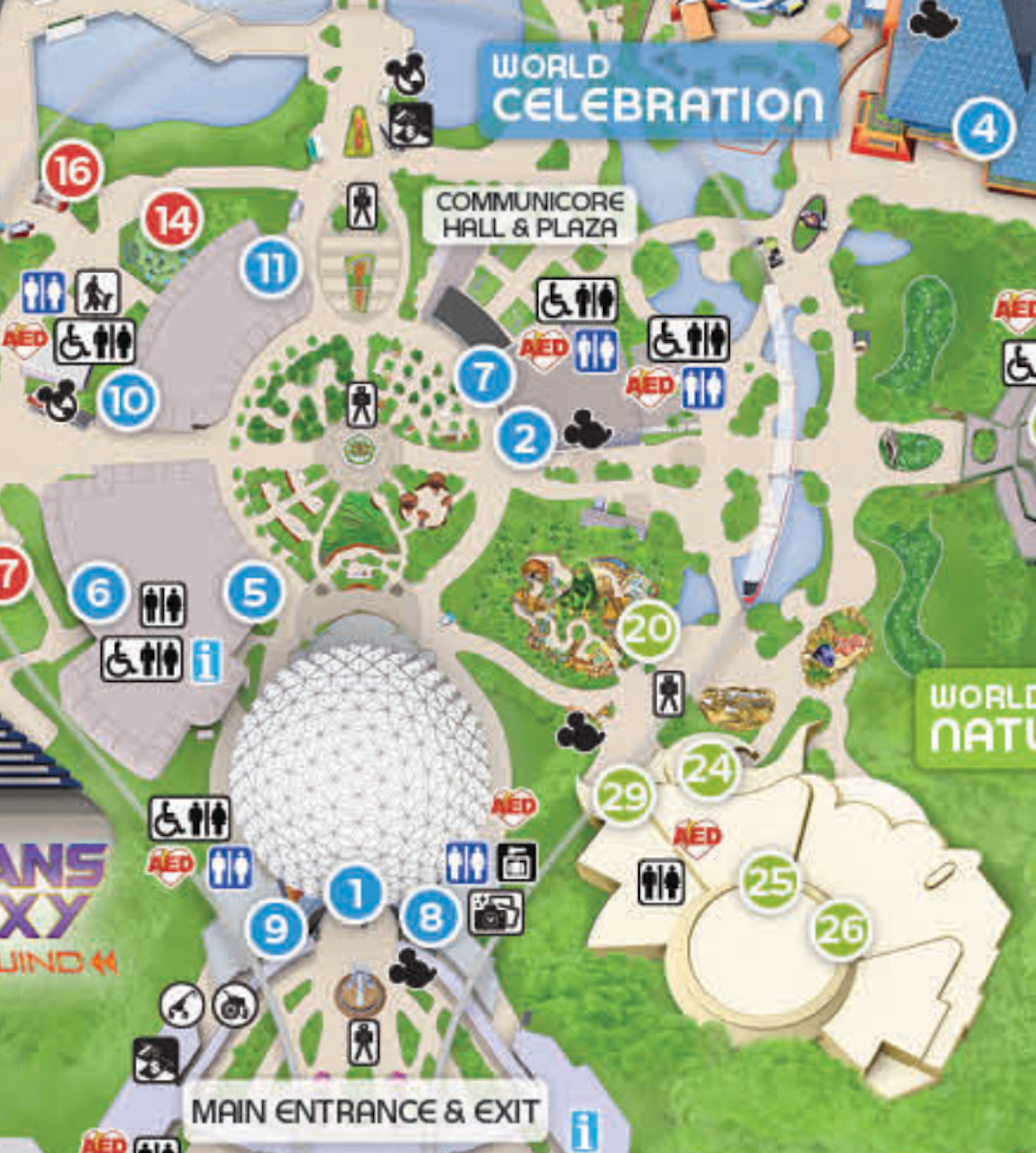 2025 EPCOT Map Of Disney World Printable PDF Details 