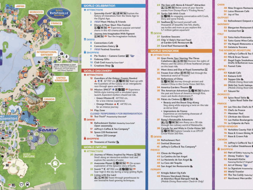 2025 EPCOT Map Walt Disney World WDW Magazine