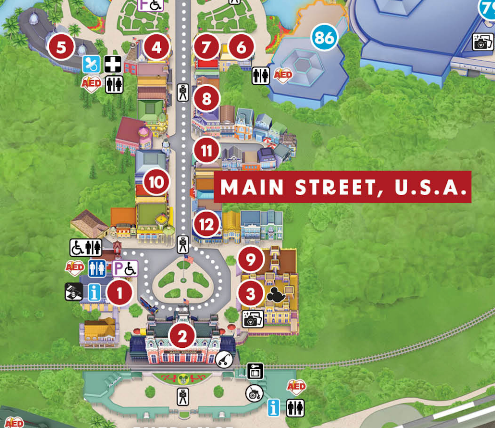 Printable Letter Size Disney Magic Kingdom Map Printable Letter Size Disney Magic Kingdom Map