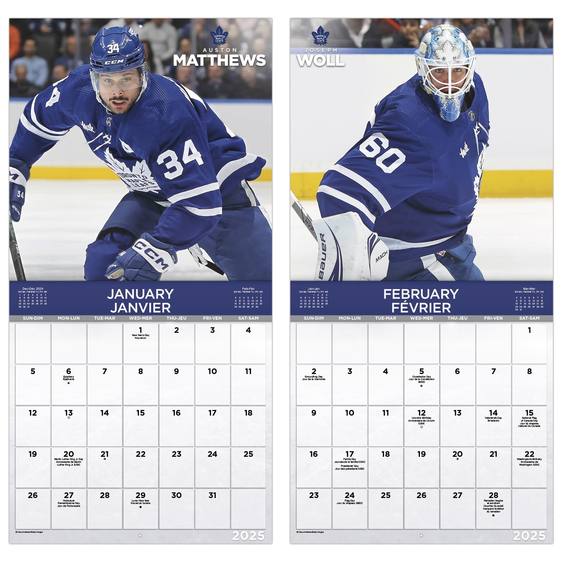 2025 NHL Toronto Maple Leafs Wall Calendar Bilingual French Trends International Amazon sg Office Products