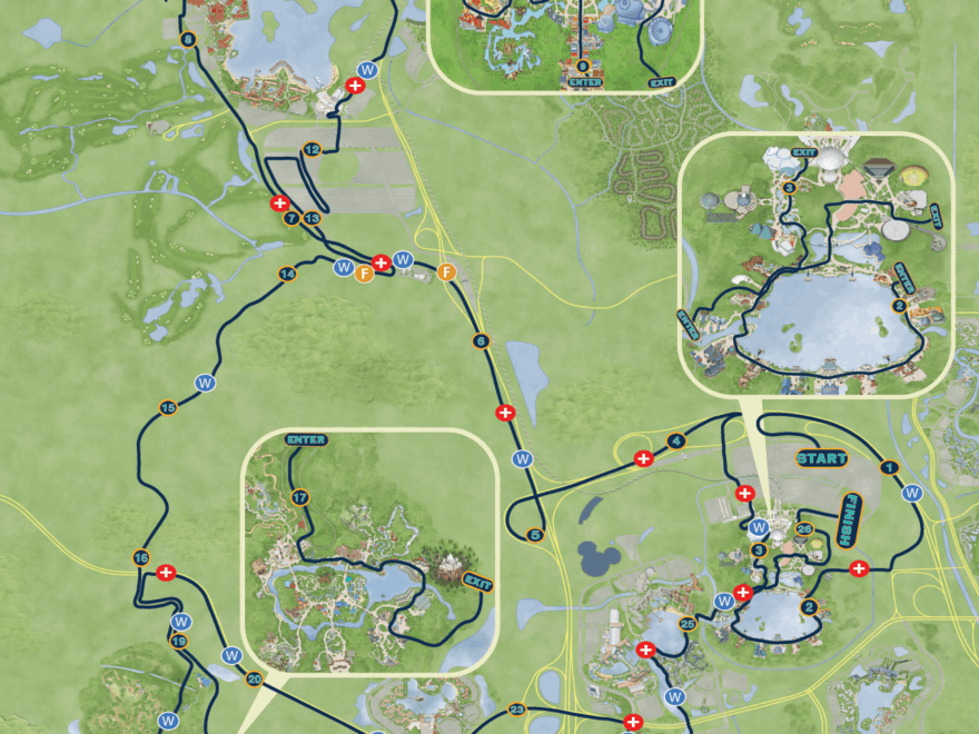 2025 Walt Disney World Marathon Course Map