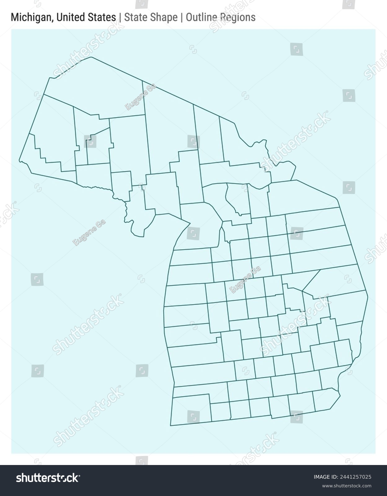 Simple Printable Michigan Map