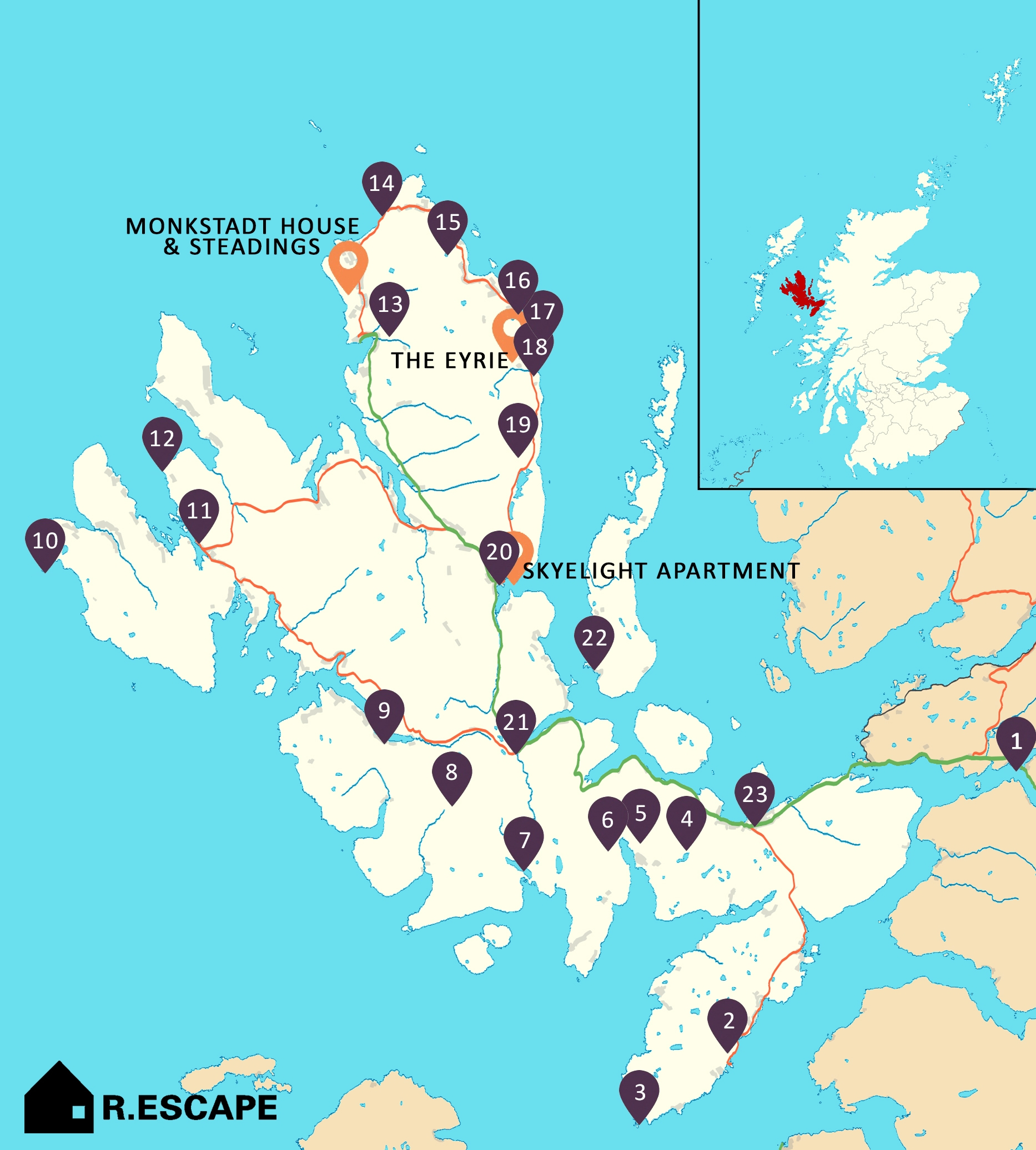 Printable Scotland Tourist Map