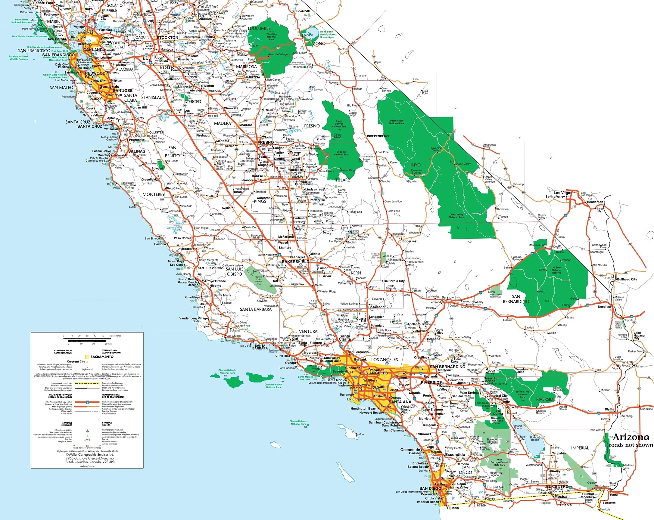 California Road Map Printable Paper Sheet