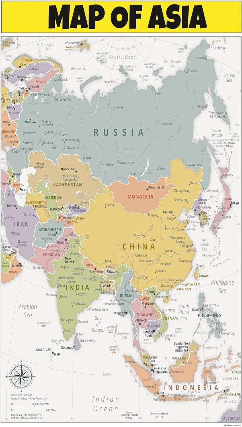 Printable Map Of Asia For Students