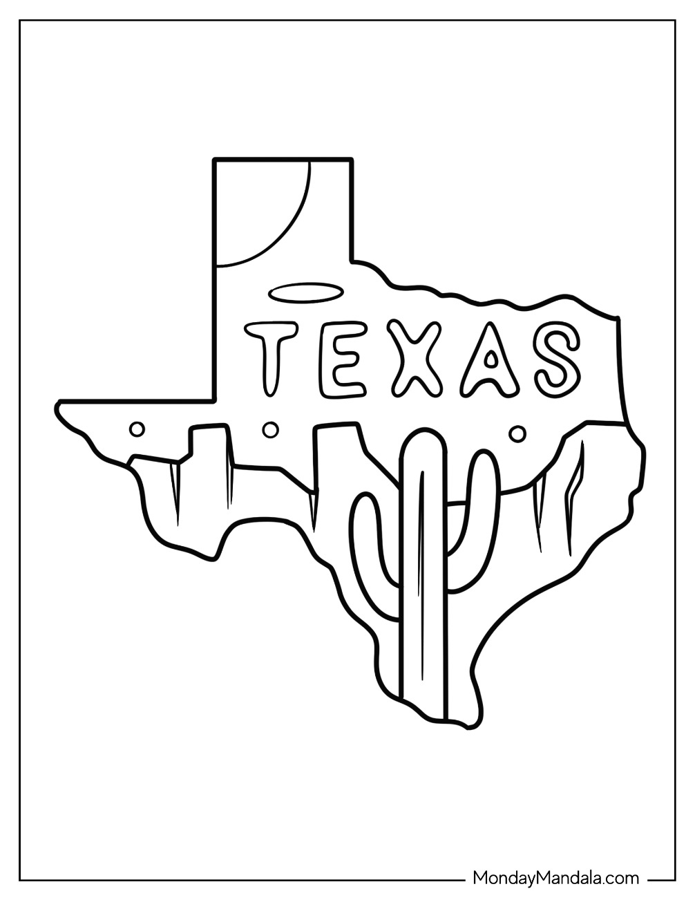 Printable Texas Map For Kids