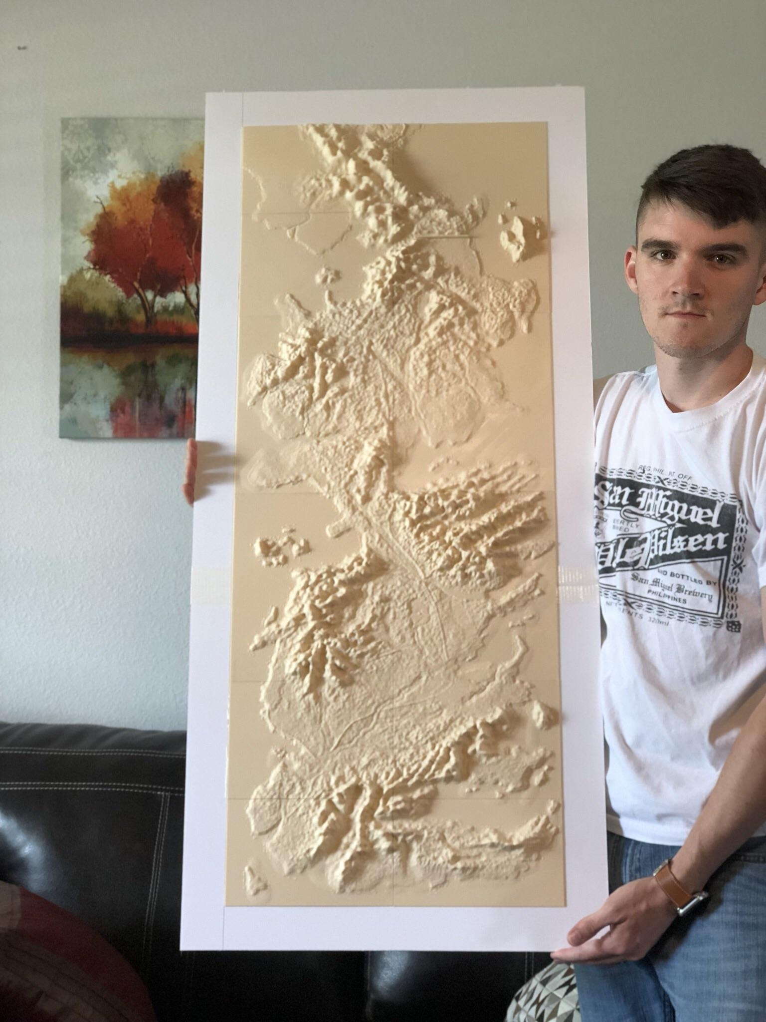 3D Printed Map Of Westeros Finally Done Printing R 3Dprinting