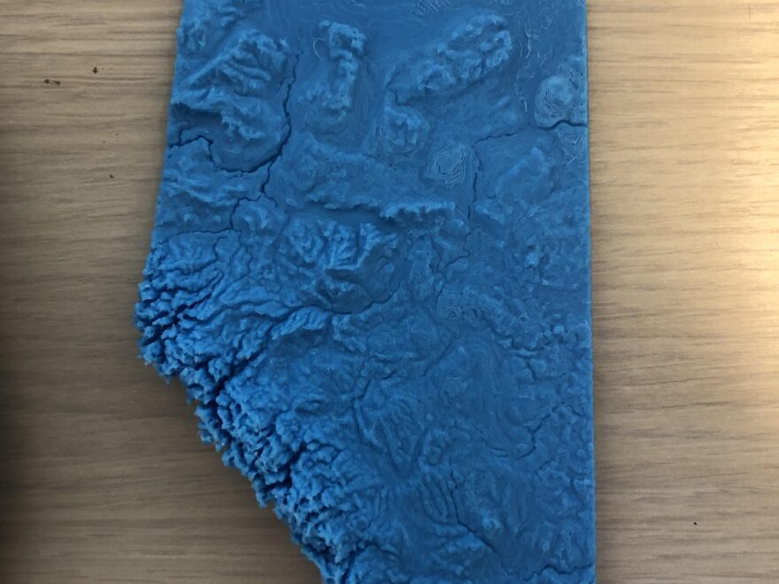 3D Printed Topography Map Of Alberta More Detail In Comments R Calgary