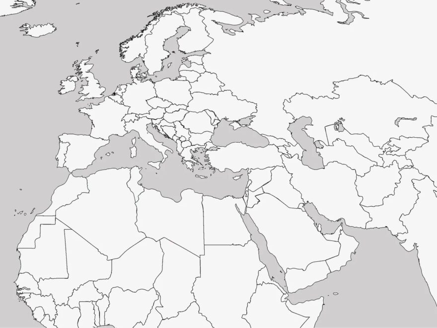 4 Free Full Detailed Blank And Labelled Printable Map Of Europe And Asia In PDF