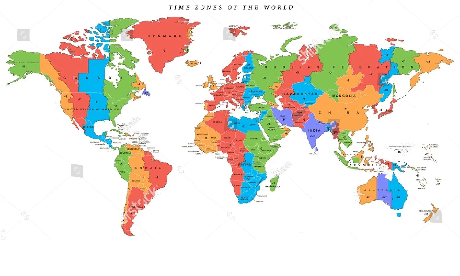 Free Printable Time Zone Map
