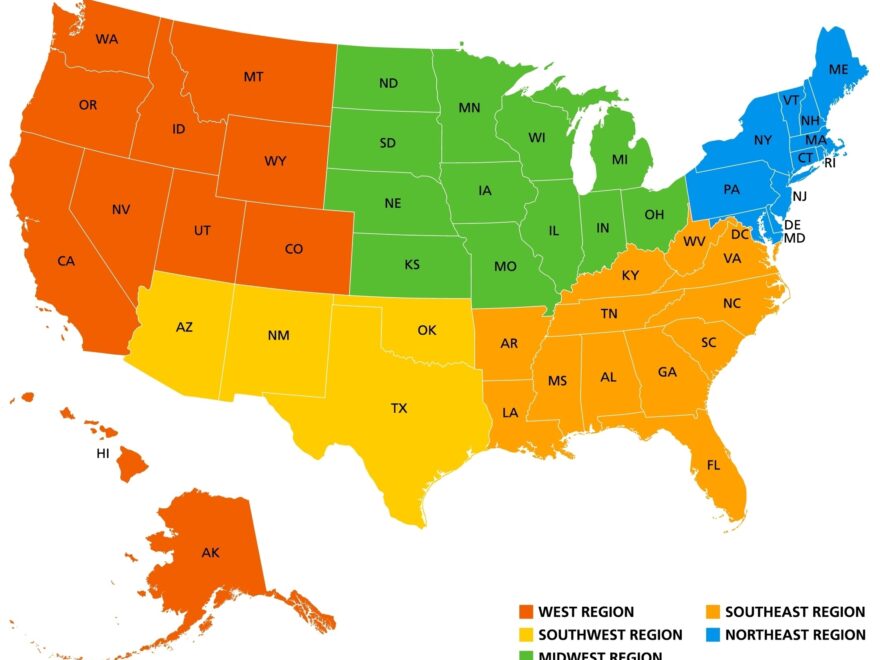 5 US Regions Map And Facts Mappr