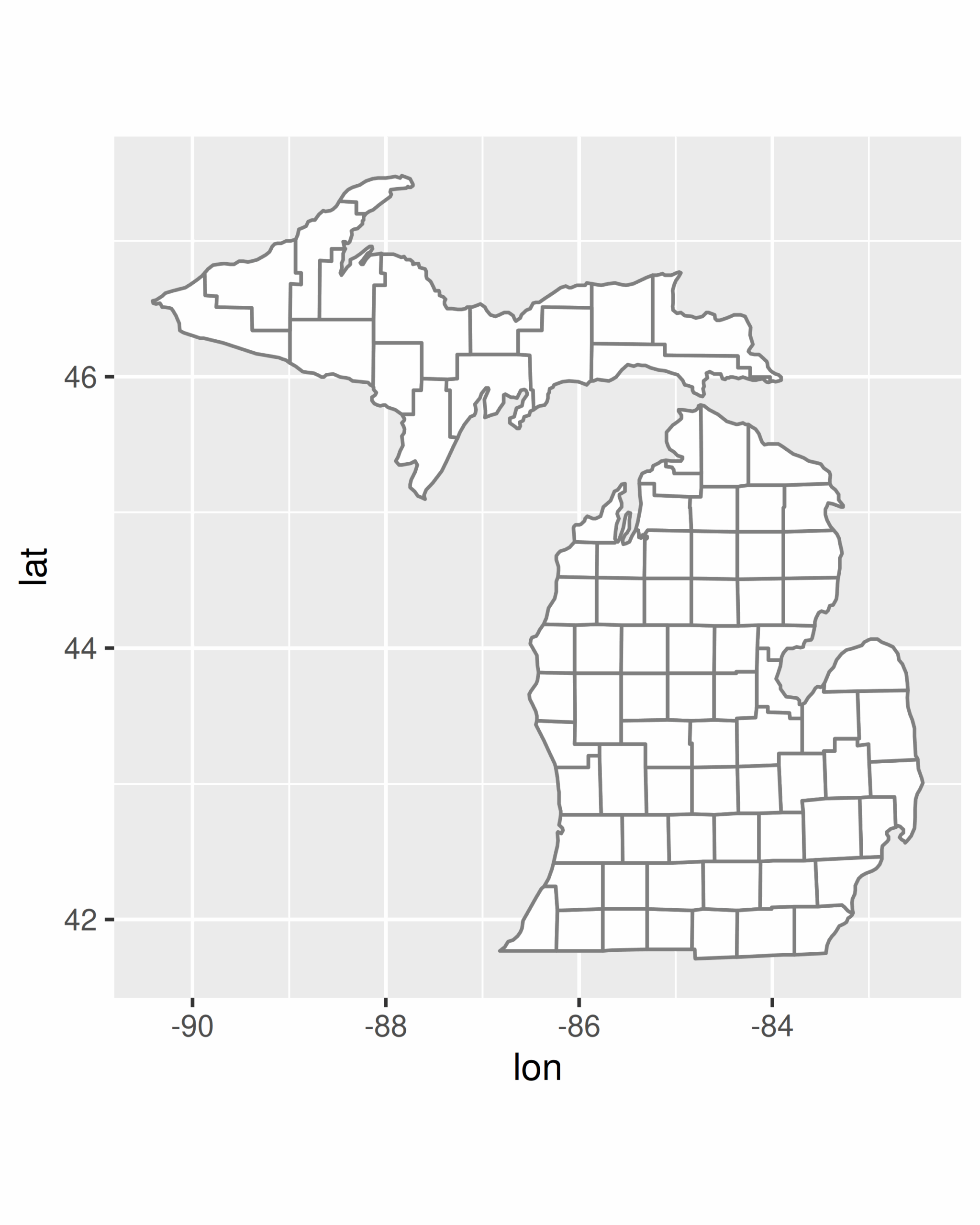 Multiple Page Michigan Printable Map