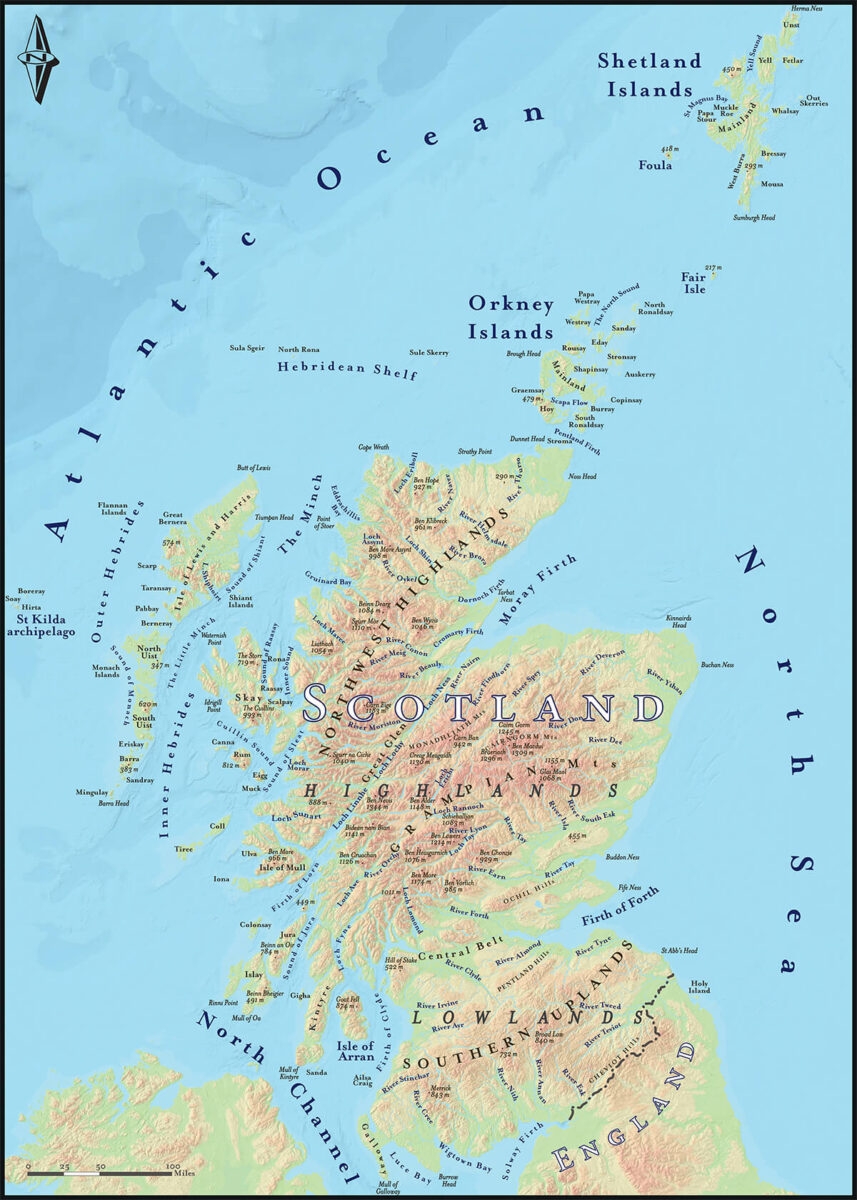 A4 Printable Map Of Scotland