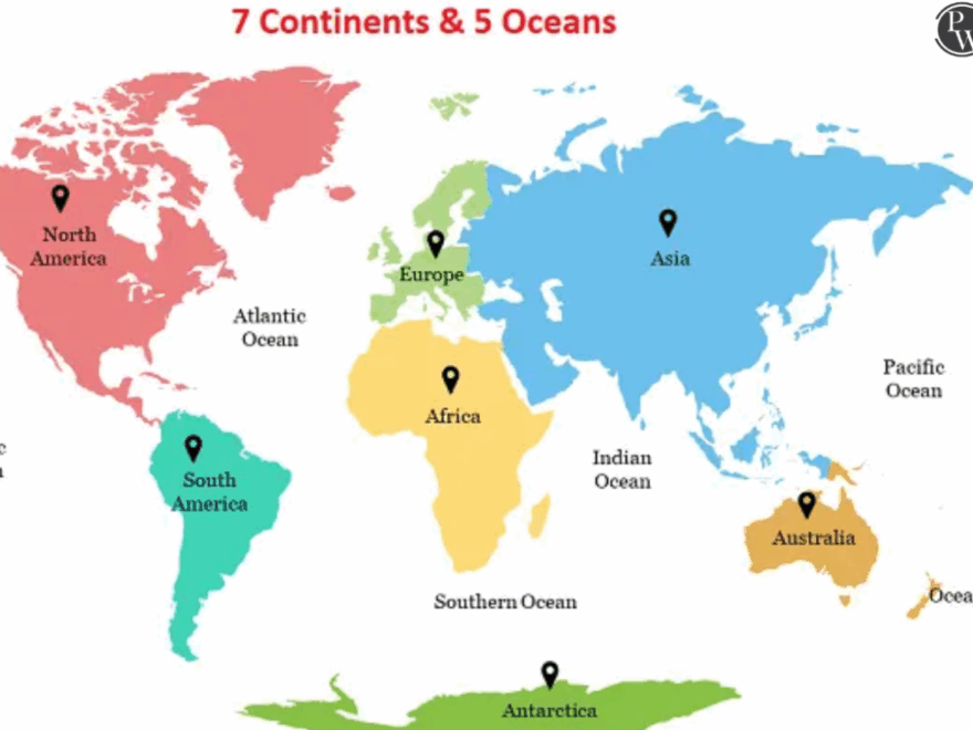 7 Continents And 5 Oceans In Order Of The World