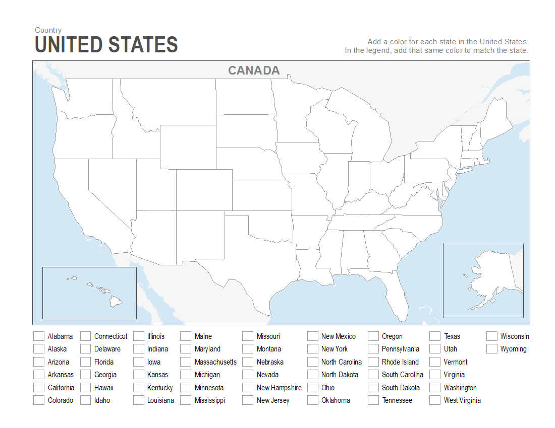 Empty Us Map Printable