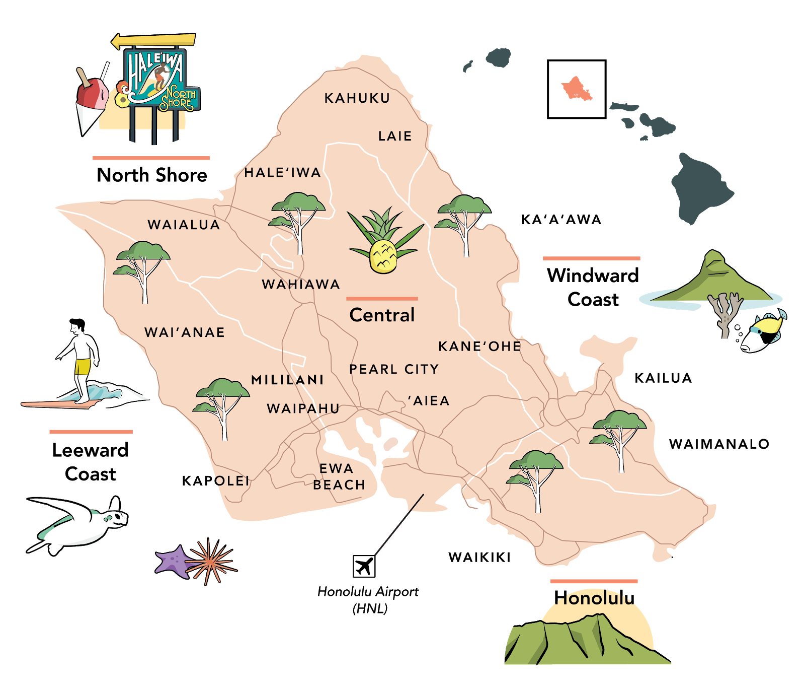 Honolulu Tourist Map Printable