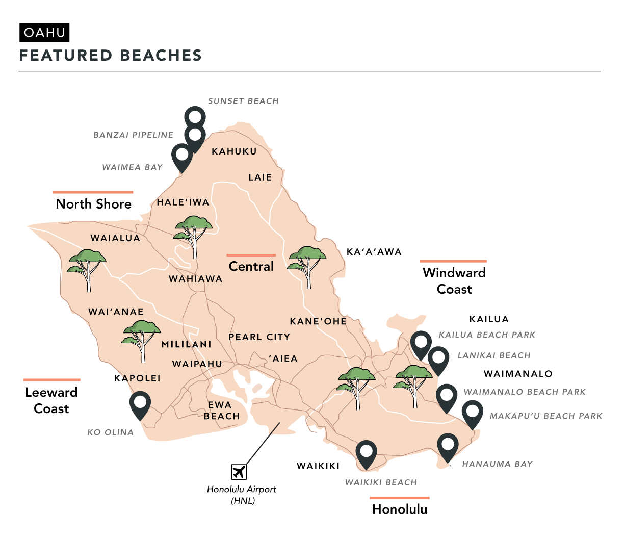 Island Of Oahu Map Printable