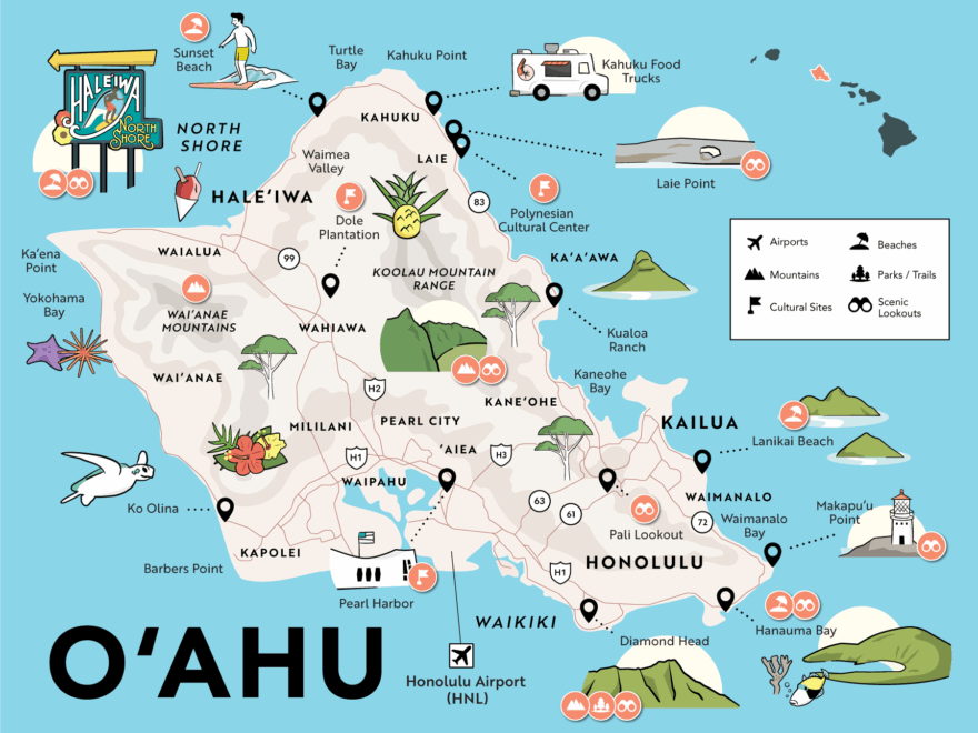 8 Oahu Maps With Points Of Interest