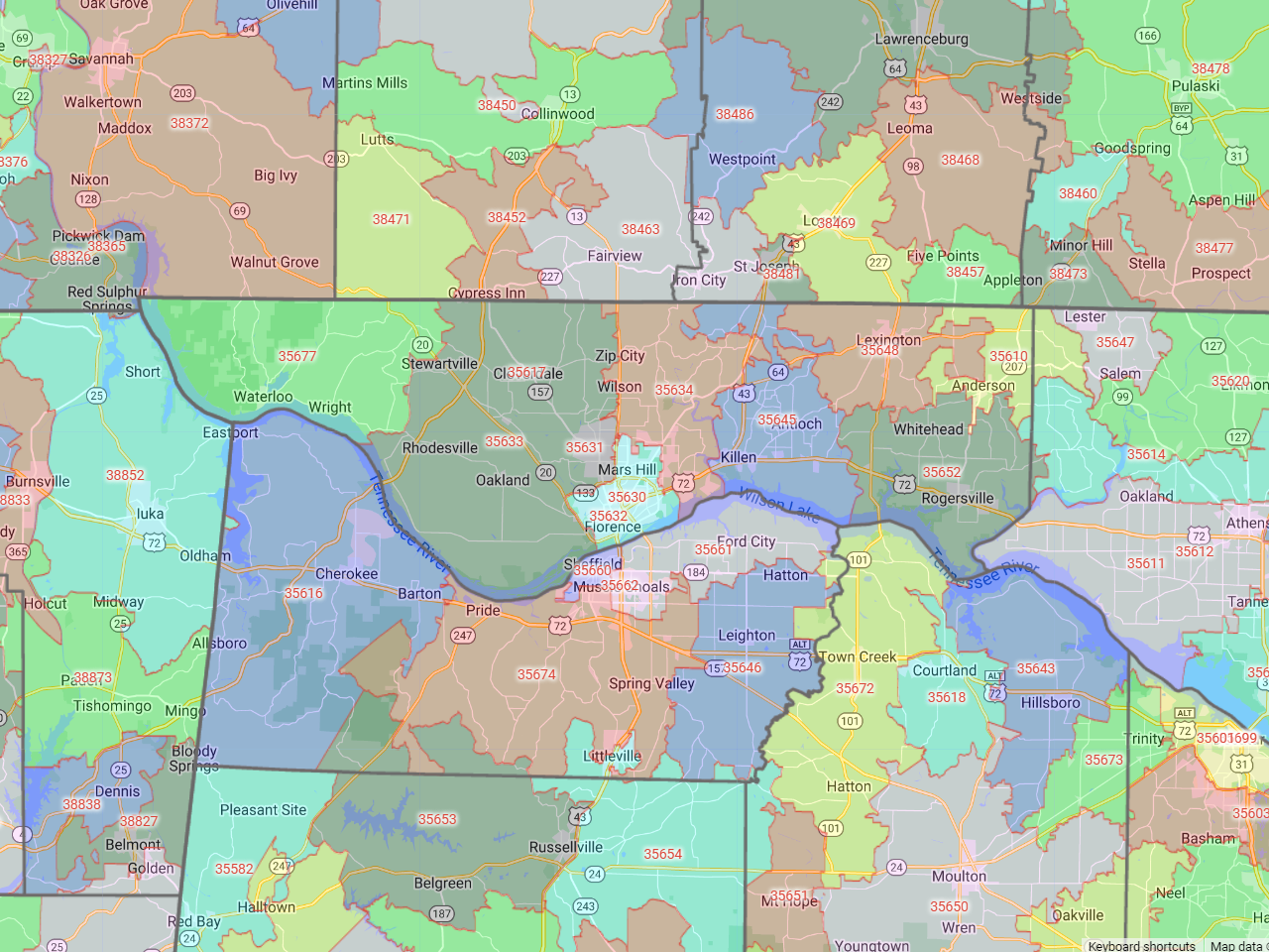 Free Printable Tucson Zip Code Map