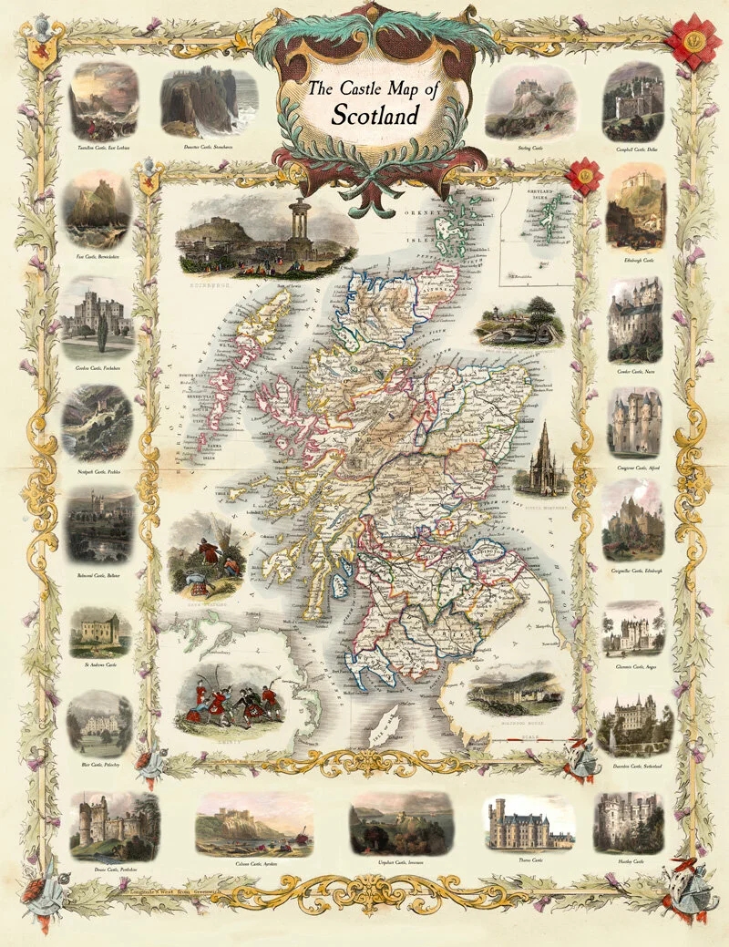 A Castle Map Of Scotland The Royal Mile Gallery