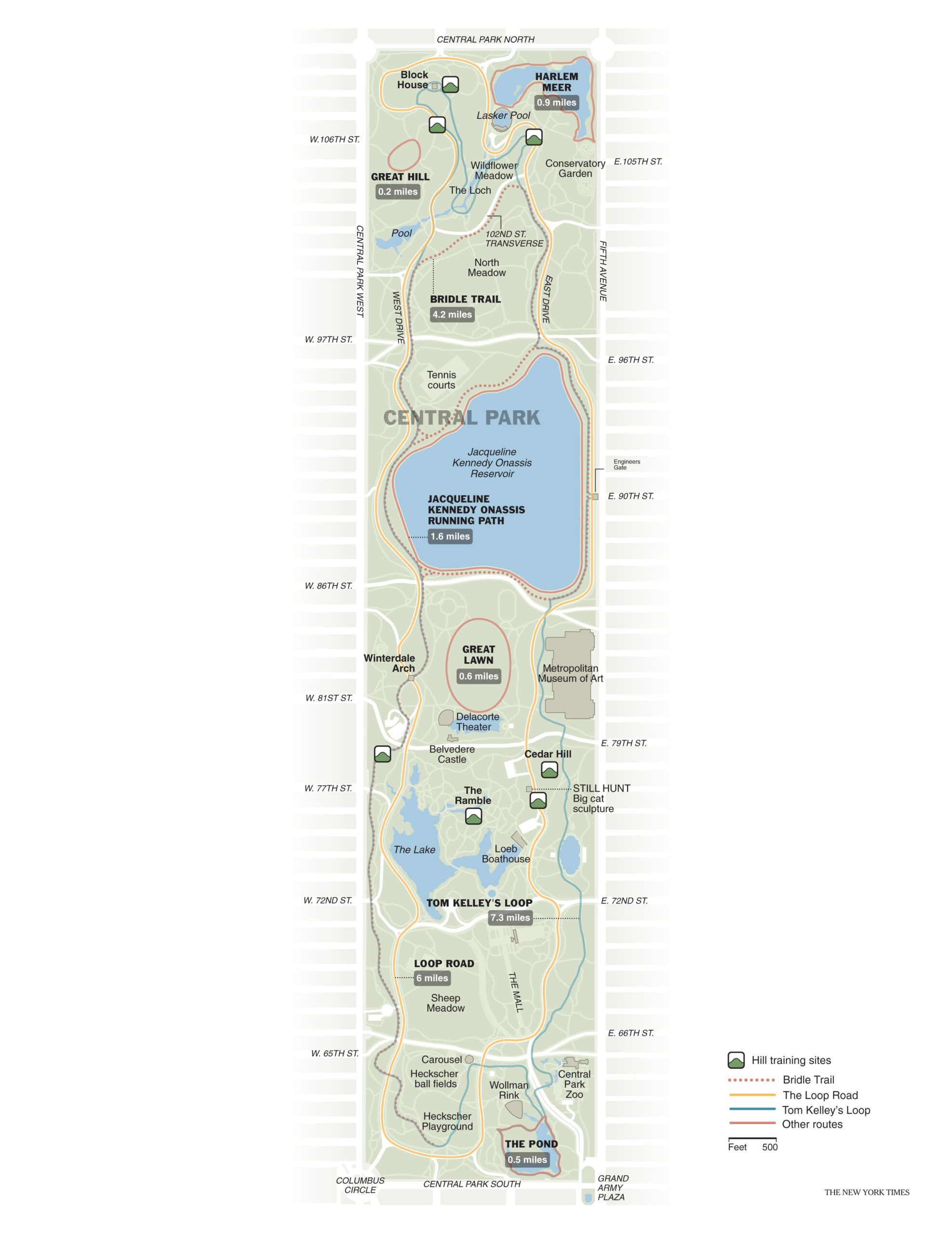 Detailed Printable Map Central Park